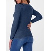 image:imageANRABESS Long Sleeve Shirts for Women Ribbed Fitted TopDark Blue