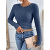 image:imageANRABESS Long Sleeve Shirts for Women Ribbed Fitted TopDark Blue