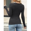image:imageANRABESS Long Sleeve Shirts for Women Ribbed Fitted TopDark Grey