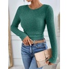 image:imageANRABESS Long Sleeve Shirts for Women Ribbed Fitted TopGreen
