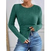 image:imageANRABESS Long Sleeve Shirts for Women Ribbed Fitted TopGreen