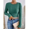 image:imageANRABESS Long Sleeve Shirts for Women Ribbed Fitted TopGreen