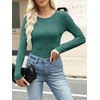 image:imageANRABESS Long Sleeve Shirts for Women Ribbed Fitted TopGreen
