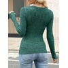 image:imageANRABESS Long Sleeve Shirts for Women Ribbed Fitted TopGreen