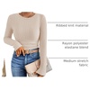 image:imageANRABESS Long Sleeve Shirts for Women Ribbed Fitted TopLight Khaki