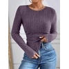 image:imageANRABESS Long Sleeve Shirts for Women Ribbed Fitted TopPurple