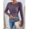 image:imageANRABESS Long Sleeve Shirts for Women Ribbed Fitted TopPurple