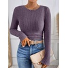 image:imageANRABESS Long Sleeve Shirts for Women Ribbed Fitted TopPurple
