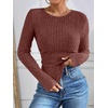 image:imageANRABESS Long Sleeve Shirts for Women Ribbed Fitted TopRust Orange