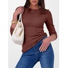 image:imageANRABESS Long Sleeve Shirts for Women Ribbed Fitted TopRust Orange