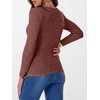 image:imageANRABESS Long Sleeve Shirts for Women Ribbed Fitted TopRust Orange