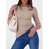 image:imageANRABESS Long Sleeve Shirts for Women Ribbed Fitted TopTan