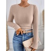 image:imageANRABESS Long Sleeve Shirts for Women Ribbed Fitted TopTan