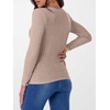 image:imageANRABESS Long Sleeve Shirts for Women Ribbed Fitted TopTan