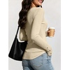 image:imageANRABESS Long Sleeve Shirts for Women Ribbed Knit TopsBeige