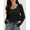 image:imageANRABESS Long Sleeve Shirts for Women Ribbed Knit TopsBlack