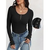 image:imageANRABESS Long Sleeve Shirts for Women Ribbed Knit TopsBlack