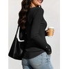 image:imageANRABESS Long Sleeve Shirts for Women Ribbed Knit TopsBlack