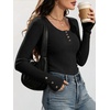 image:imageANRABESS Long Sleeve Shirts for Women Ribbed Knit TopsBlack
