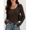 image:imageANRABESS Long Sleeve Shirts for Women Ribbed Knit TopsBrown