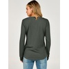 image:imageANRABESS Long Sleeve Shirts for Women Waffle Knit V NeckArmy Green