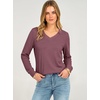 image:imageANRABESS Long Sleeve Shirts for Women Waffle Knit V NeckMauve