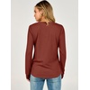 image:imageANRABESS Long Sleeve Shirts for Women Waffle Knit V NeckRed