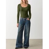 image:imageANRABESS Long Sleeve Shirts for Women Wool Blend Slim Fit TopsArmy Green