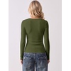 image:imageANRABESS Long Sleeve Shirts for Women Wool Blend Slim Fit TopsArmy Green