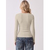 image:imageANRABESS Long Sleeve Shirts for Women Wool Blend Slim Fit TopsBeige