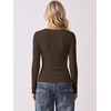 image:imageANRABESS Long Sleeve Shirts for Women Wool Blend Slim Fit TopsCoffee