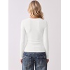 image:imageANRABESS Long Sleeve Shirts for Women Wool Blend Slim Fit TopsCream White