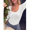 image:imageANRABESS Long Sleeve Shirts for Women Wool Blend Slim Fit TopsCream White