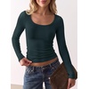 image:imageANRABESS Long Sleeve Shirts for Women Wool Blend Slim Fit TopsDeep Blue