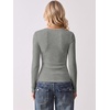 image:imageANRABESS Long Sleeve Shirts for Women Wool Blend Slim Fit TopsGrey