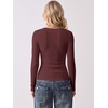 image:imageANRABESS Long Sleeve Shirts for Women Wool Blend Slim Fit TopsWine Red