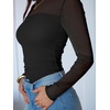 image:imageANRABESS Mesh Long Sleeve Tops for Women Sexy ShirtsBlack