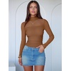image:imageANRABESS Mesh Long Sleeve Tops for Women Sexy ShirtsBrownish Yellow