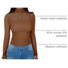 image:imageANRABESS Mesh Long Sleeve Tops for Women Sexy ShirtsBrownish Yellow
