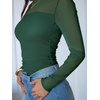 image:imageANRABESS Mesh Long Sleeve Tops for Women Sexy ShirtsDeep Green