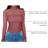 image:imageANRABESS Mesh Long Sleeve Tops for Women Sexy ShirtsDusty Pink