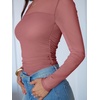 image:imageANRABESS Mesh Long Sleeve Tops for Women Sexy ShirtsDusty Pink