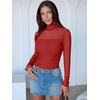 image:imageANRABESS Mesh Long Sleeve Tops for Women Sexy ShirtsRed