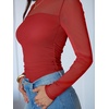 image:imageANRABESS Mesh Long Sleeve Tops for Women Sexy ShirtsRed