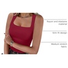 image:imageANRABESS Tank Tops for Womens Square Neck Ribbed Summer Sleeveless ShirtsBurgundy