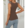 image:imageANRABESS Tank Tops for Womens Square Neck Ribbed Summer Sleeveless ShirtsCoffee