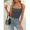 image:imageANRABESS Tank Tops for Womens Square Neck Ribbed Summer Sleeveless ShirtsDark Grey