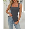 image:imageANRABESS Tank Tops for Womens Square Neck Ribbed Summer Sleeveless ShirtsDark Grey