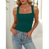 image:imageANRABESS Tank Tops for Womens Square Neck Ribbed Summer Sleeveless ShirtsForest Green