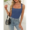 image:imageANRABESS Tank Tops for Womens Square Neck Ribbed Summer Sleeveless ShirtsGray Blue